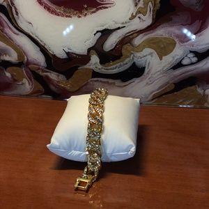 NEW! Mens Curb "Cuban" 18K Gold Wrist Chain